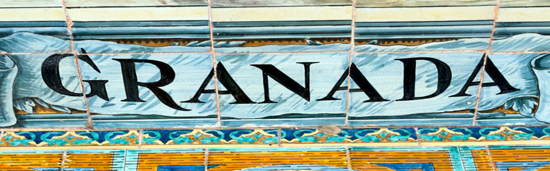 Laying ceramic letters the name from the Spanish city of Granada